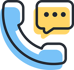 icon of a phone with a speech bubble
